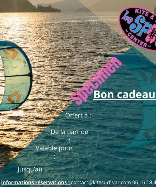 Bon cadeau 1 cours Kitesurf de 3h30