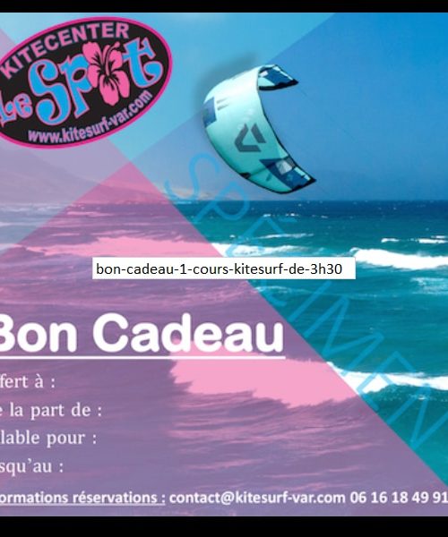 bon cadeau carte 3 cours kitesurf de 3h30