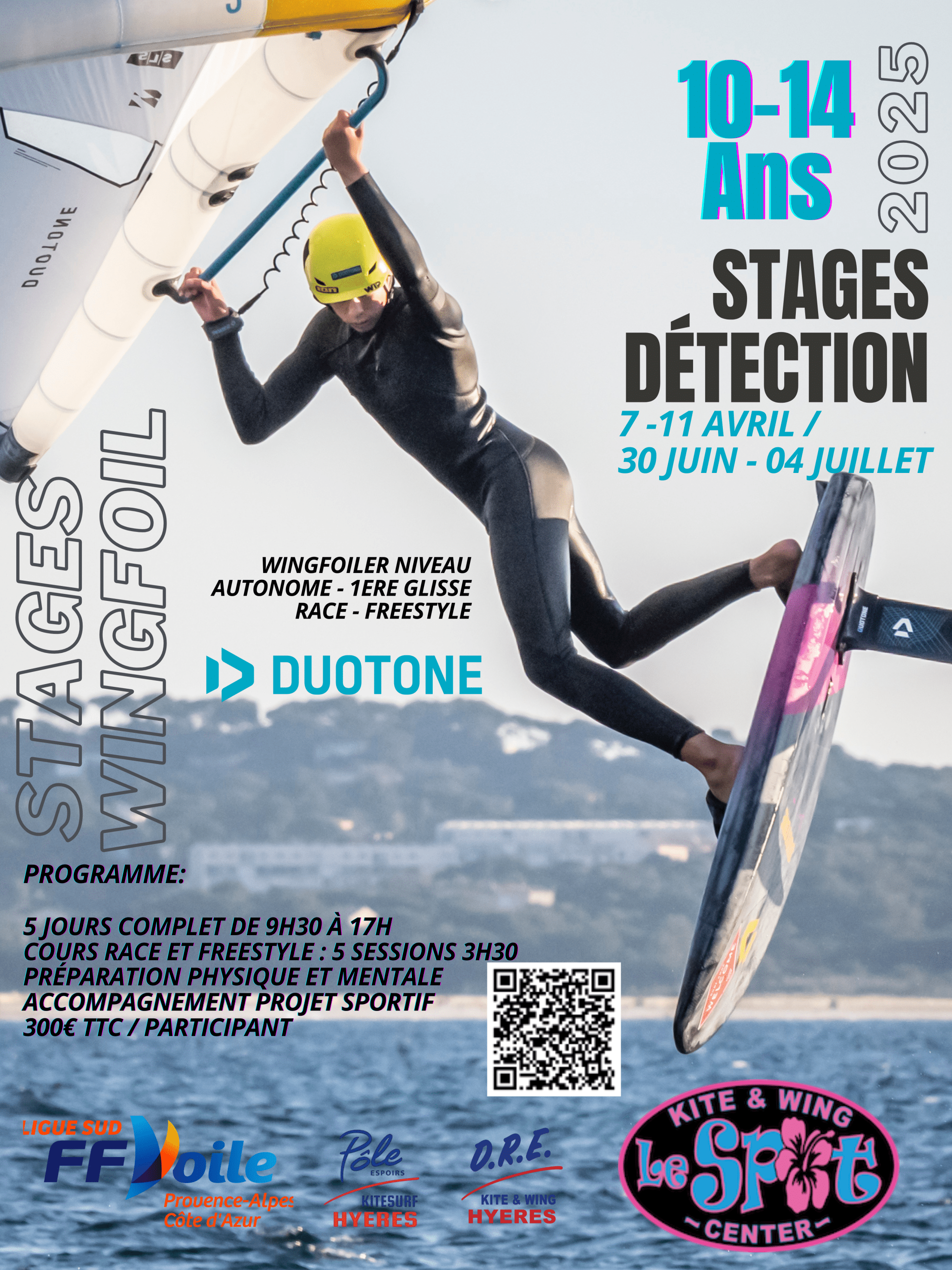 Affiche stage jeunes de detection wingfoil